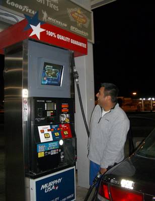 gas pump. Gas Pumps Get TV Programming