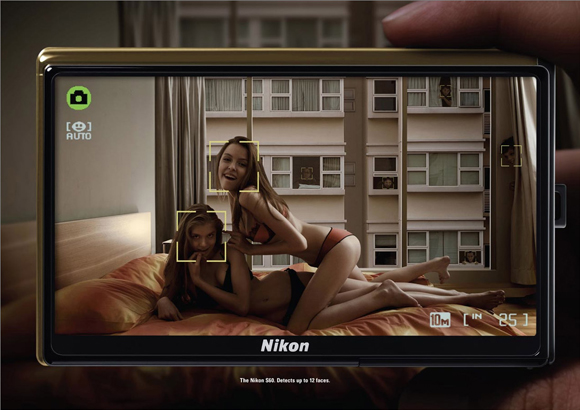 GirlonGirl Action Promotes Nikon S60's HeadCounting Feature