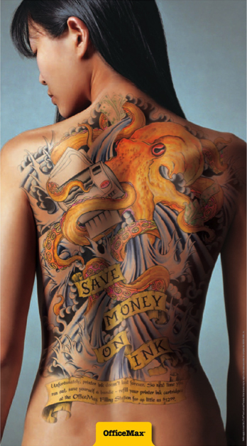  tattoo on the back of an apparently attractive Asian woman encourages 