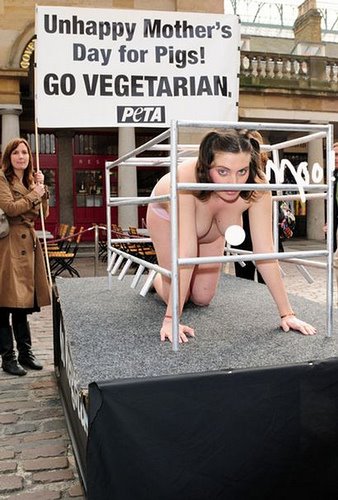 Here's a picture from a recent PETA stunt at Covent Garden in London